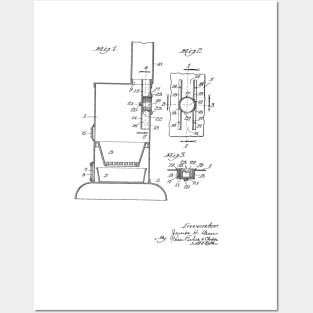 Stove Attachment Vintage Patent Hand Drawing Posters and Art